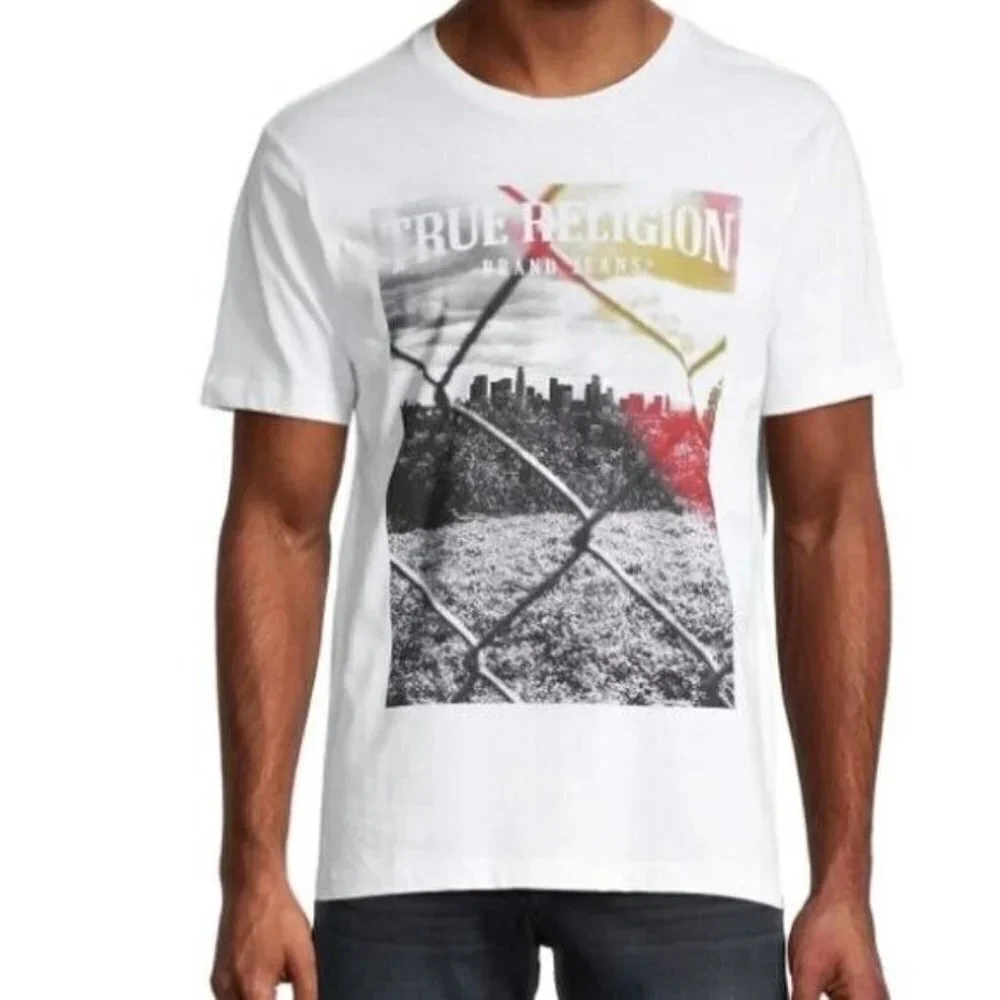 True Religion Chainlink Graphic T-Shirt White S/S - NEW